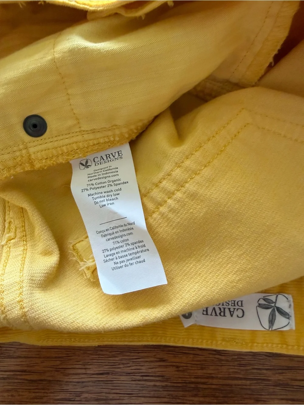Carve Designs Yellow Corduroy Frayed Hem Shorts